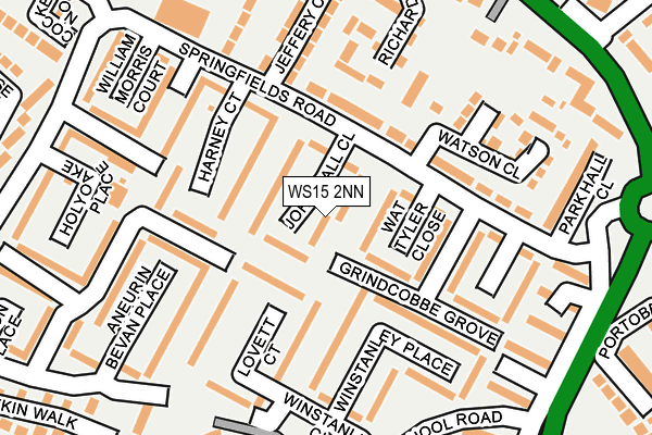 WS15 2NN map - OS OpenMap – Local (Ordnance Survey)