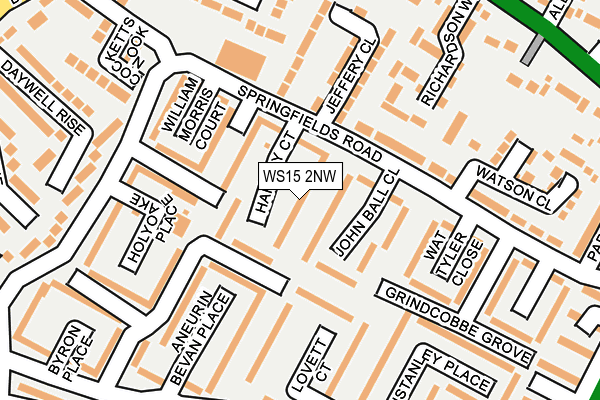 WS15 2NW map - OS OpenMap – Local (Ordnance Survey)