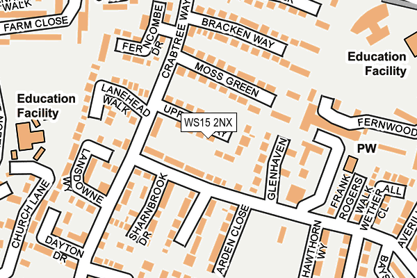 WS15 2NX map - OS OpenMap – Local (Ordnance Survey)