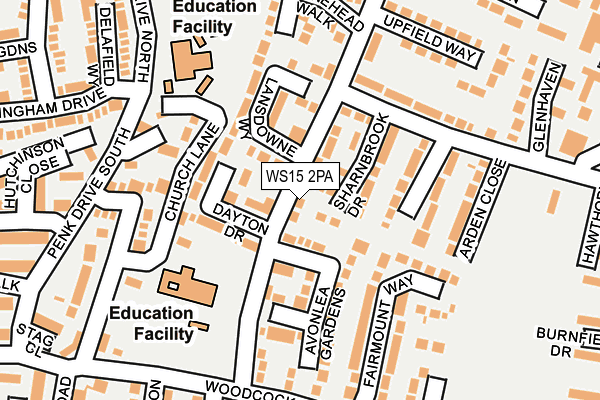 WS15 2PA map - OS OpenMap – Local (Ordnance Survey)