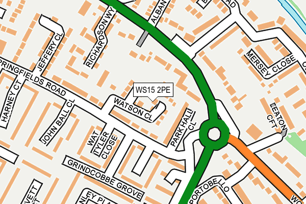 WS15 2PE map - OS OpenMap – Local (Ordnance Survey)