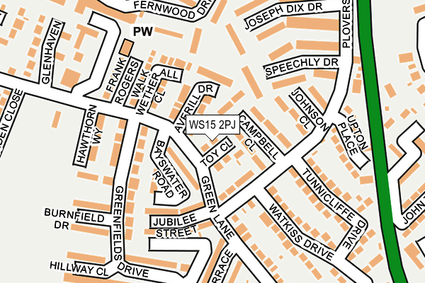 WS15 2PJ map - OS OpenMap – Local (Ordnance Survey)