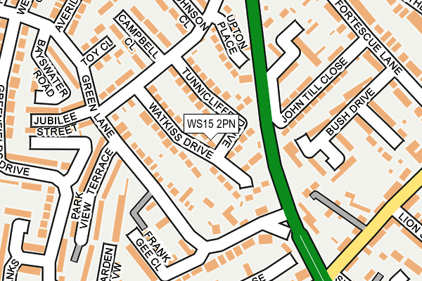 WS15 2PN map - OS OpenMap – Local (Ordnance Survey)