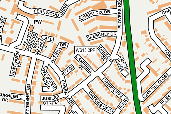 WS15 2PP map - OS OpenMap – Local (Ordnance Survey)