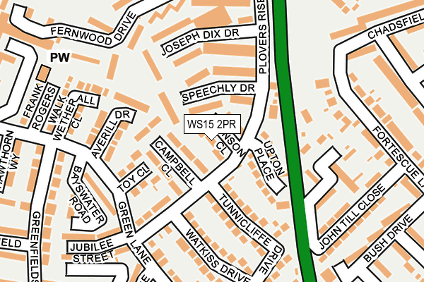 WS15 2PR map - OS OpenMap – Local (Ordnance Survey)