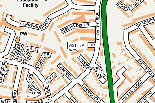 WS15 2PT map - OS OpenMap – Local (Ordnance Survey)
