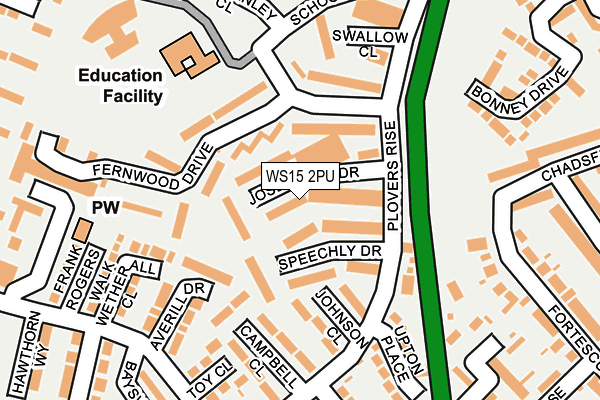 WS15 2PU map - OS OpenMap – Local (Ordnance Survey)
