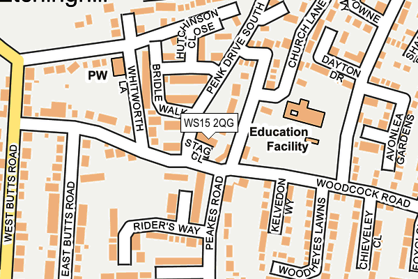 WS15 2QG map - OS OpenMap – Local (Ordnance Survey)