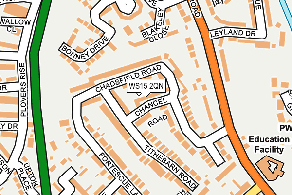 WS15 2QN map - OS OpenMap – Local (Ordnance Survey)