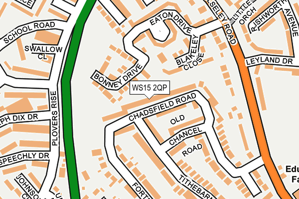 WS15 2QP map - OS OpenMap – Local (Ordnance Survey)