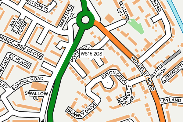 WS15 2QS map - OS OpenMap – Local (Ordnance Survey)