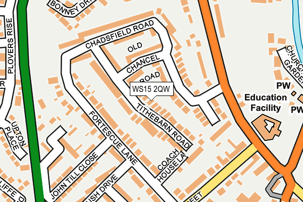 WS15 2QW map - OS OpenMap – Local (Ordnance Survey)