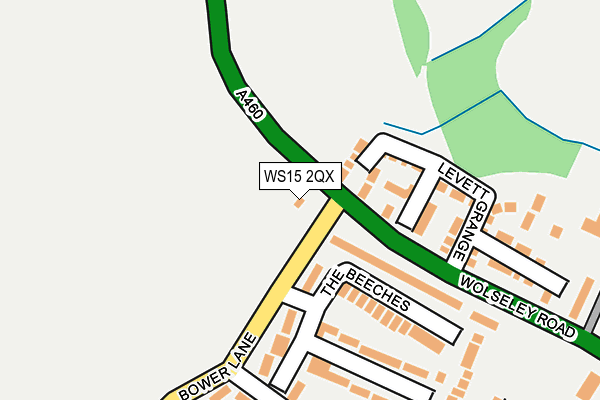 WS15 2QX map - OS OpenMap – Local (Ordnance Survey)