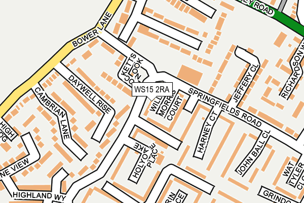 WS15 2RA map - OS OpenMap – Local (Ordnance Survey)