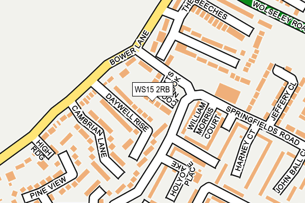 WS15 2RB map - OS OpenMap – Local (Ordnance Survey)
