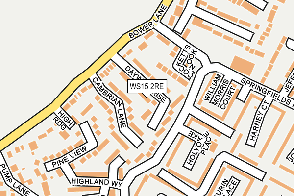 WS15 2RE map - OS OpenMap – Local (Ordnance Survey)