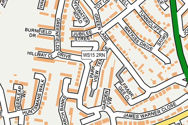 WS15 2RN map - OS OpenMap – Local (Ordnance Survey)