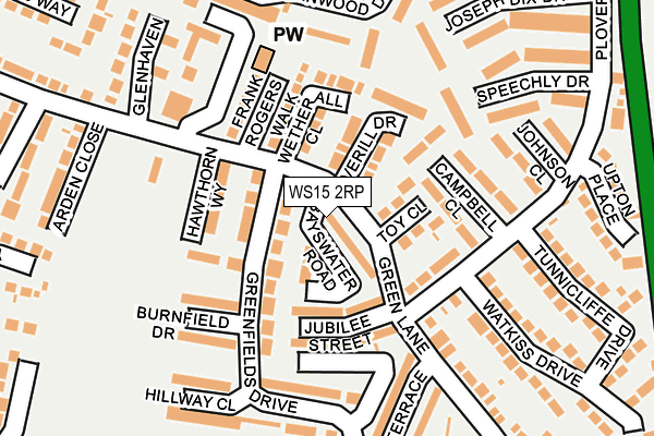 WS15 2RP map - OS OpenMap – Local (Ordnance Survey)