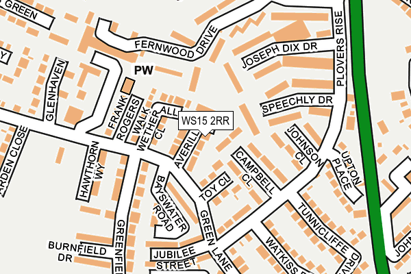 WS15 2RR map - OS OpenMap – Local (Ordnance Survey)