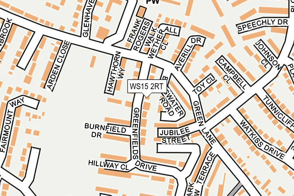 WS15 2RT map - OS OpenMap – Local (Ordnance Survey)