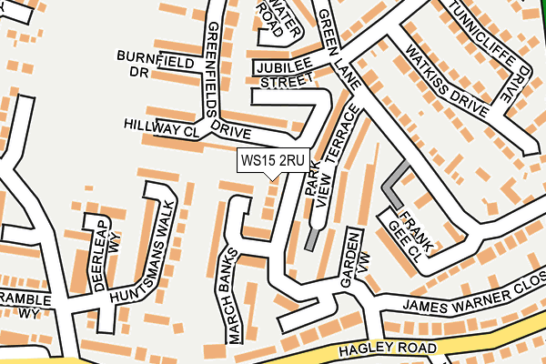 WS15 2RU map - OS OpenMap – Local (Ordnance Survey)