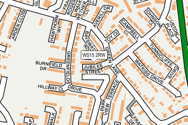 WS15 2RW map - OS OpenMap – Local (Ordnance Survey)