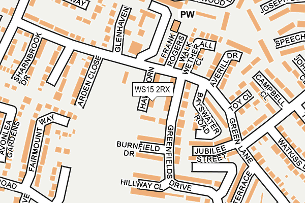 WS15 2RX map - OS OpenMap – Local (Ordnance Survey)