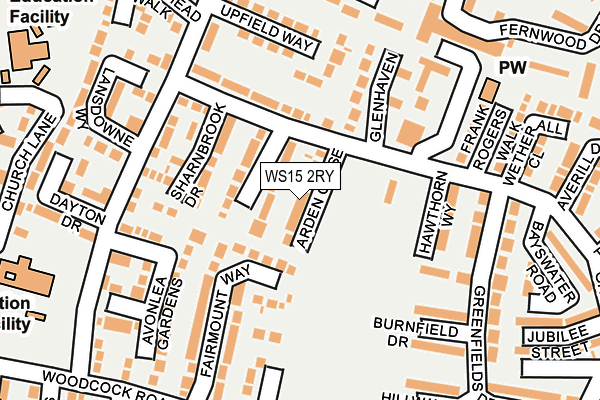 WS15 2RY map - OS OpenMap – Local (Ordnance Survey)