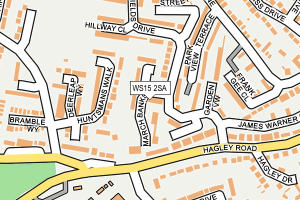 WS15 2SA map - OS OpenMap – Local (Ordnance Survey)