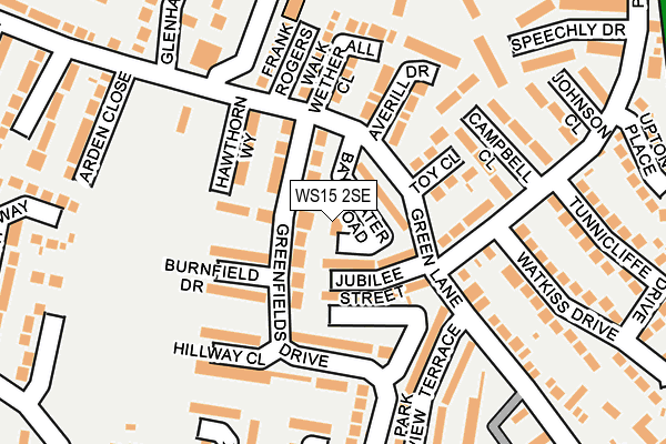 WS15 2SE map - OS OpenMap – Local (Ordnance Survey)