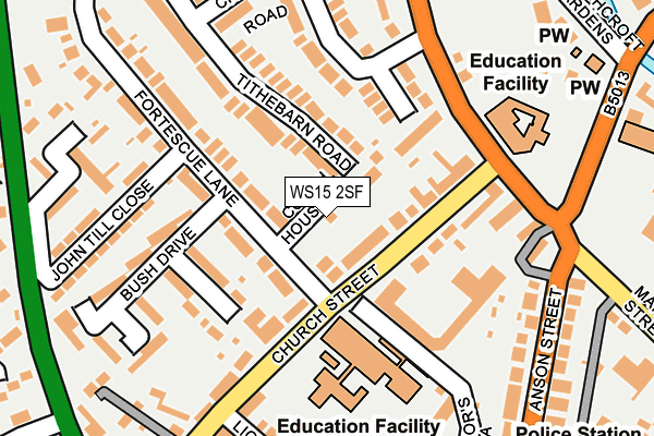 WS15 2SF map - OS OpenMap – Local (Ordnance Survey)