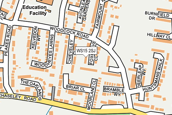 WS15 2SJ map - OS OpenMap – Local (Ordnance Survey)