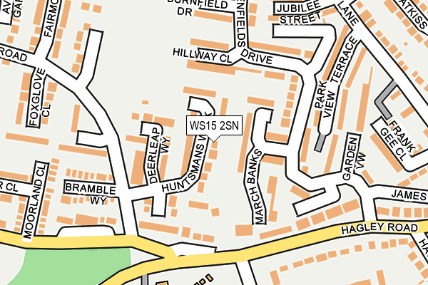 WS15 2SN map - OS OpenMap – Local (Ordnance Survey)