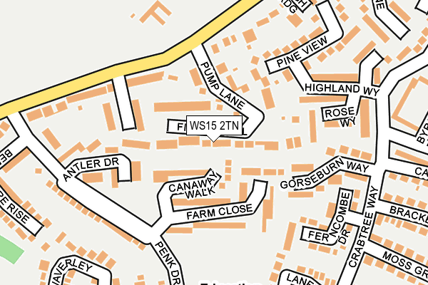 WS15 2TN map - OS OpenMap – Local (Ordnance Survey)