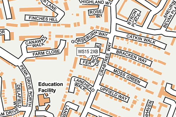 WS15 2XB map - OS OpenMap – Local (Ordnance Survey)