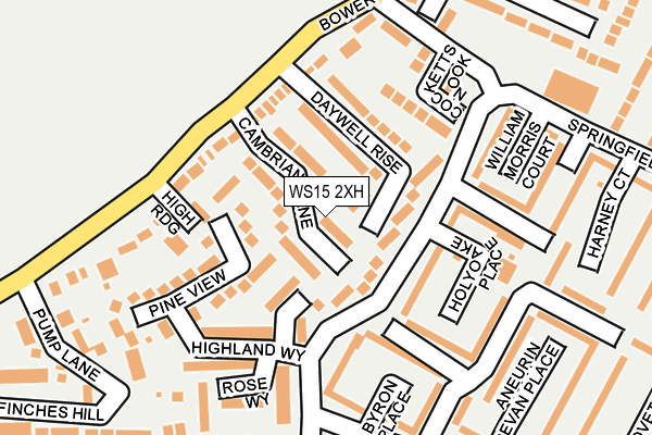 WS15 2XH map - OS OpenMap – Local (Ordnance Survey)