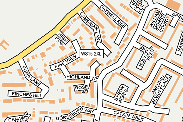 WS15 2XL map - OS OpenMap – Local (Ordnance Survey)