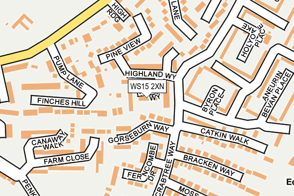 WS15 2XN map - OS OpenMap – Local (Ordnance Survey)