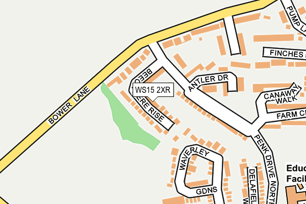 WS15 2XR map - OS OpenMap – Local (Ordnance Survey)