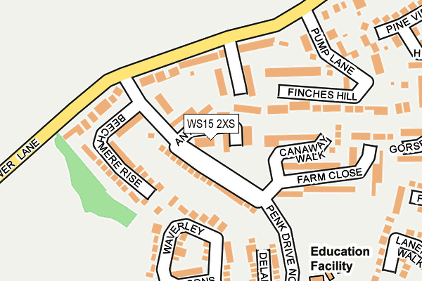 WS15 2XS map - OS OpenMap – Local (Ordnance Survey)