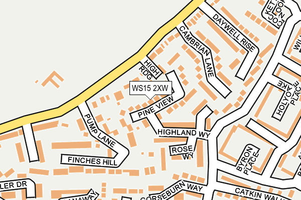 WS15 2XW map - OS OpenMap – Local (Ordnance Survey)