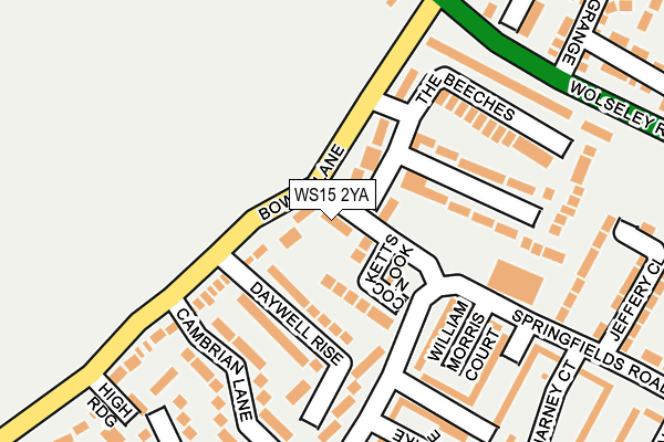 WS15 2YA map - OS OpenMap – Local (Ordnance Survey)