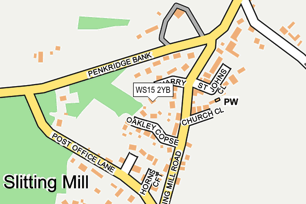 WS15 2YB map - OS OpenMap – Local (Ordnance Survey)