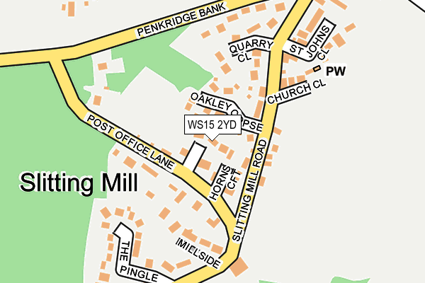 WS15 2YD map - OS OpenMap – Local (Ordnance Survey)