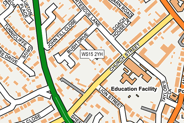 WS15 2YH map - OS OpenMap – Local (Ordnance Survey)