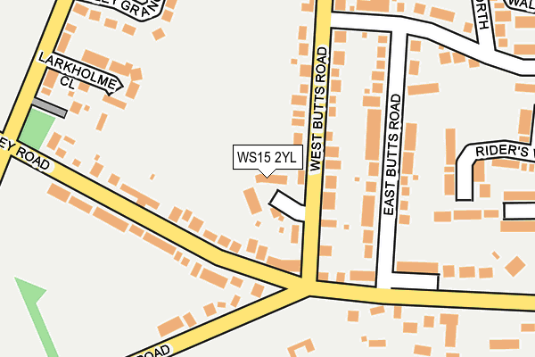WS15 2YL map - OS OpenMap – Local (Ordnance Survey)