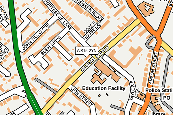 WS15 2YN map - OS OpenMap – Local (Ordnance Survey)