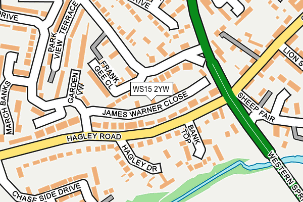 WS15 2YW map - OS OpenMap – Local (Ordnance Survey)