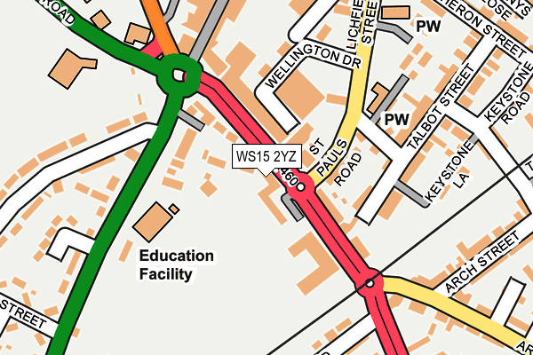 WS15 2YZ map - OS OpenMap – Local (Ordnance Survey)