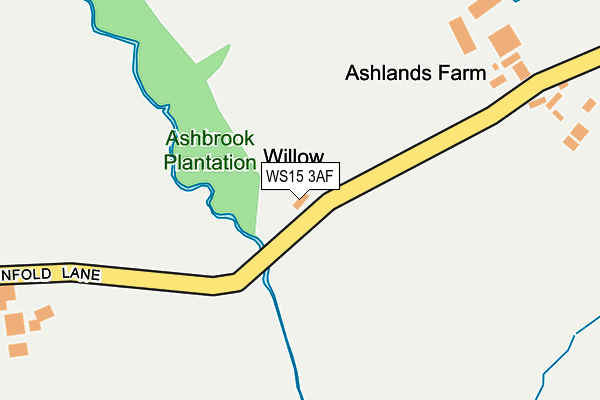 WS15 3AF map - OS OpenMap – Local (Ordnance Survey)